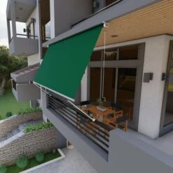 Tenda Da Sole A Caduta Con Bracci 250cm Telo Impermeabile Verde Golisa -Vendite VIDAXL 55904681 4