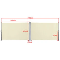 Randaco Tenda Da Sole Da Tenda Da Sole Laterale Da Parete Da Parete 160x600 Cm Garden Privacy Screen Beige -Vendite VIDAXL 57705999 3