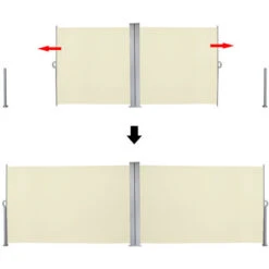Randaco Tenda Da Sole Da Tenda Da Sole Laterale Da Parete Da Parete 160x600 Cm Garden Privacy Screen Beige -Vendite VIDAXL 57705999 4