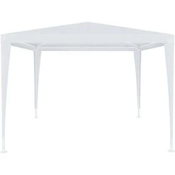 Gazebo 3 X 3 Metri Struttura In Acciaio Copertura In PE 110 Gr/m² Impermeabile Idrorepellente Resistente Raggi Solari UV Tenda Ombrellone Per Fiere Pic Nic Campeggio Esterno Giardino Piscina Bianco