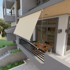 Tenda Da Sole A Caduta Con Bracci Per Balcone Terrazzo Finestra 250cm Beige Golisa -Vendite VIDAXL 58125629 4