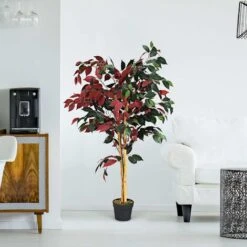 GIANTEX Albero Artificiale Per Esterno O Interno, Ficus Artificiale Decorativo, Altezza 120 M, 540 Fogli E Tronco Naturale, Finta Pianta Decorativa -Vendite VIDAXL 58840242 3