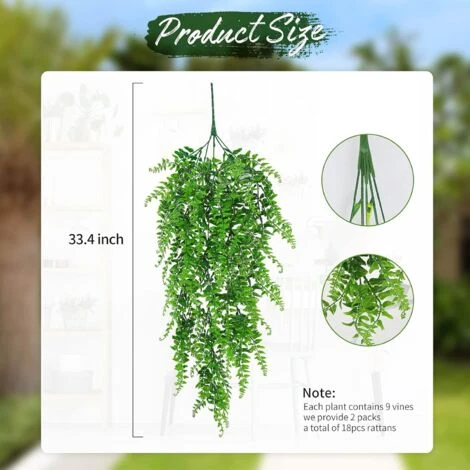 Piante Finte Rampicanti Artificiali Edera Finta Decorazioni Casa Da Esterno/Interno Ed Balconi Di Viti Appese Finto Verde Pareti-2 Confezioni 2 Piante Finte Rampicanti Artificiali Edera Finta Decorazioni Casa Da Esterno/Interno Ed Balconi Di Viti Appese Finto Verde Pareti-2 Confezioni - immagine 2
