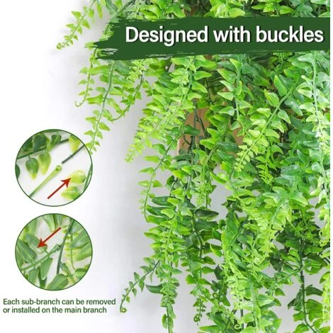 Piante Finte Rampicanti Artificiali Edera Finta Decorazioni Casa Da Esterno/Interno Ed Balconi Di Viti Appese Finto Verde Pareti-2 Confezioni 3 Piante Finte Rampicanti Artificiali Edera Finta Decorazioni Casa Da Esterno/Interno Ed Balconi Di Viti Appese Finto Verde Pareti-2 Confezioni - immagine 3