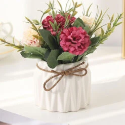 HIASDFLS Simulazione Ortensia Pianta In Vaso Creativo Decorazione Desktop Per La Casa Regalo Di Nozze Bianco -Vendite VIDAXL 59384154 3
