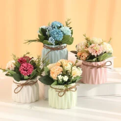 HIASDFLS Simulazione Ortensia Pianta In Vaso Creativo Decorazione Desktop Per La Casa Regalo Di Nozze Rosa -Vendite VIDAXL 59384155 5