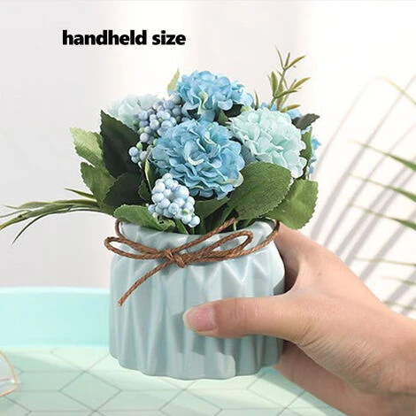 HIASDFLS Simulazione Ortensia Pianta In Vaso Creativo Decorazione Desktop Per La Casa Regalo Di Nozze Blu 5 HIASDFLS Simulazione Ortensia Pianta In Vaso Creativo Decorazione Desktop Per La Casa Regalo Di Nozze Blu - immagine 5