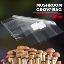 50 Pz 320x450x0.06 MM PVC Trasparente Giardino Fattoria Di Funghi Spawn Grow Bag Substrato Ad Alta Temperatura Pre Sigillabile -Vendite VIDAXL 61553130 4
