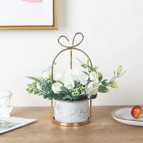 Fiori Artificiali Con Vaso - Centrotavola Per Bouquet Di Fiori Di Ortensia E Crisantemo Per La Casa, Il Soggiorno O La Decorazione Dell'ufficio 2 Fiori Artificiali Con Vaso - Centrotavola Per Bouquet Di Fiori Di Ortensia E Crisantemo Per La Casa, Il Soggiorno O La Decorazione Dell'ufficio - immagine 2