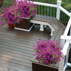 8 Pezzi Piante Da Fiori Artificiali Resistenti Ai Raggi UV All'aperto, 8 Rami Finti Plastica Fiordaliso Verde Arbusti Piante Fioriera Da Appendere All'aperto Per Interni Cucina Casa Matrimonio Ufficio -Vendite VIDAXL 63853450 3