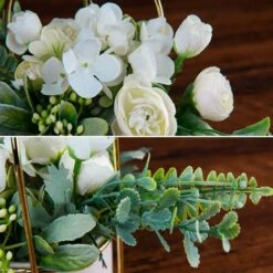 Fiori Artificiali Con Vaso Piante Artificiali Fiori Bonsai In Vaso Di Ceramica Fiori Di Plastica Piante Finte Per La Decorazione Domestica (bianco) -Vendite VIDAXL 66561636 5