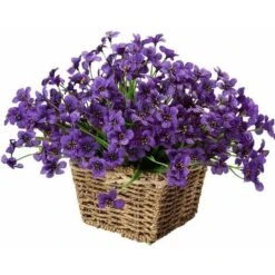 Fiore Viola Artificiale, 6 Pezzi Fiore Di Plastica Artificiale, Giardino Resistente Ai Raggi UV Per Esterni Vegetazione Arbusti Piante Indoor Outdoor Hanging Pianta Decorativa Per La Casa (Viola) -Vendite VIDAXL 67411000 3