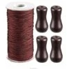Rotolo Di Corda Intrecciata Marrone Superma 55 M Con Ciondolo In Legno Marrone 4 Pezzi (marrone)