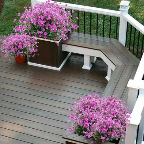 LYCXAMES Piante E Fiori Artificiali Per Esterni Resistenti Ai Raggi UV - Fucsia 8 PZ 3 LYCXAMES Piante E Fiori Artificiali Per Esterni Resistenti Ai Raggi UV - Fucsia 8 PZ - immagine 3