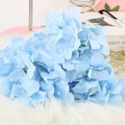 10 Pezzi Di Fiori Artificiali Di Ortensie Bouquet, Con 10 Pezzi Di Stelo Lungo Staccabile Per Matrimonio, Casa, Hotel, Composizione Floreale - Blu -Vendite VIDAXL 67911528 3