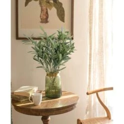 Grandi Rami Di Ulivo Artificiali Per Vaso, Steli Verdi Artificiali, Steli Di Eucalipto Di Seta Per La Decorazione Dell'home Office E Ghirlande Fai-da-te. -Vendite VIDAXL 69209822 3