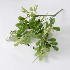 GroupM ENA Mazzo Di Giuggiole Foglie Pianta Verde Parete Composizione Floreale Sfondo Decorazione Murale Fiore Di Simulazione (verde) 2 Pezzi