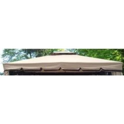 Telo Copertura Ricambio Beige Gazebo 3x3 Giardino 3x3 Antivento -Vendite VIDAXL 7063157 2