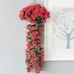 Confezione Da 2 Fiori Artificiali Edera Piante Artificiali All'aperto, Ufficio, Decorazioni Per La Casa, Feste In Giardino, Matrimonio, Rosa Rossa, Rosa Rossa -Vendite VIDAXL 71376565 5