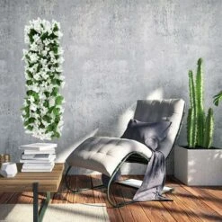 2 Pz 70 Cm Edera Artificiale Fiori Artificiali Per Matrimoni All'aperto Piante Artificiali Per Ufficio, Decorazioni Per La Casa, Giardino, Feste, Matrimoni, Fiori Bianchi -Vendite VIDAXL 71376864 5