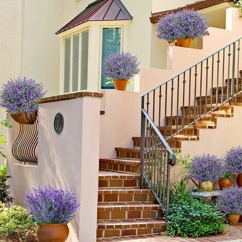 9 Steli Finta Lavanda Viola Pianta Finta Fiori Viola Per La Reception Domestica, L'ufficio, L'arredamento Del Patio O L'arredamento Di Nozze Fai-da-te 5 9 Steli Finta Lavanda Viola Pianta Finta Fiori Viola Per La Reception Domestica, L'ufficio, L'arredamento Del Patio O L'arredamento Di Nozze Fai-da-te - immagine 5