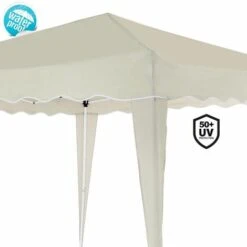 Gazebo 3x3 Pieghevole Ecru Impermeabile Richiudibile Tendone Giardino Con Sacca 8 Gazebo 3x3 Pieghevole Ecru Impermeabile Richiudibile Tendone Giardino Con Sacca -Vendite VIDAXL 7200041 4