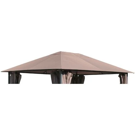 Tetto Di Ricambio Per Gazebo Da Giardino 3x4m 250g/m³ Marrone-Grigio 4 Tetto Di Ricambio Per Gazebo Da Giardino 3x4m 250g/m³ Marrone-Grigio - immagine 4