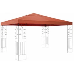 Tetto Di Ricambio Per Gazebo Foglie 3x3m Arancione-Rosso
