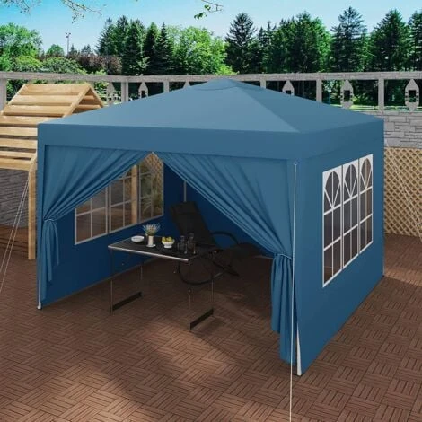 WOLTU Gazebo Da Giardino Tendone Tenda Per Festa Party Con Parti Laterali 3x3 M Blu 3 WOLTU Gazebo Da Giardino Tendone Tenda Per Festa Party Con Parti Laterali 3x3 M Blu - immagine 3