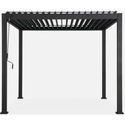 Pergola Bioclimatica Grigio Antracite - Triomphe - 300x300cm, Alluminio, Con Lamelle Orientabili -Vendite VIDAXL 85504874 4