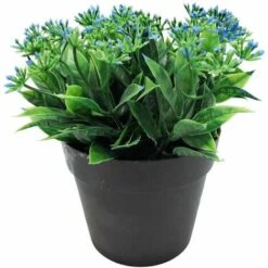 Pianta Artificiale Fiore Artificiale Piccolo Legno Di Sandalo Colorazione Rossa Vaso Bonsai Pianta Di Simulazione Fiore Di Alga D'Acqua Decorazione Domestica Bonsai Simulazione (Blu)