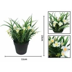 Pianta Artificiale Fiore Artificiale Simulazione Pianta Verde Fiore Artificiale In Vaso Clivia Chlorophytum Pianta In Vaso Ornamenti Decorativi Fiori Artificiali (bianco) -Vendite VIDAXL 85905116 3