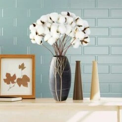 Ramo Di Cotone Stelo Naturale Fattoria Fiori Secchi Rami Di Cotone Pianta Di Cotone Fiori Secchi Artificiali (20 Pezzi). -Vendite VIDAXL 85912303 5