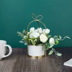 Fiori Artificiali Con Vaso Piante Artificiali Fiori Bonsai In Vaso Di Ceramica Fiori Di Plastica Piante Artificiali Per La Decorazione Domestica (Bianco) 8 Fiori Artificiali Con Vaso Piante Artificiali Fiori Bonsai In Vaso Di Ceramica Fiori Di Plastica Piante Artificiali Per La Decorazione Domestica (Bianco) -Vendite VIDAXL 86167909 4