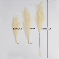 Erba Della Pampas Artificiale Decorative, 3 Set 110cm Erba Di Pampa Finta Grandi Alte Essiccata Fiori Boho Beige Piume, Naturale Secchi Per Decorazioni Natale Casa Nozze Interno -Vendite VIDAXL 87105749 4