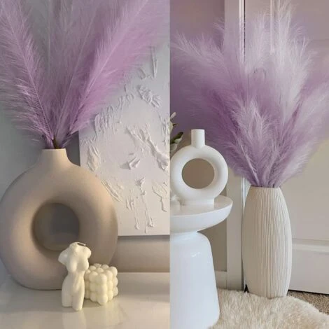 3 Pezzi Erba Della Pampas Secca Decorative, 110 Cm Pampas Alte Piume Decorative Per Vaso, Boho Viola Colore, Per Decorazioni Natale Interno Casa Nozze 3 3 Pezzi Erba Della Pampas Secca Decorative, 110 Cm Pampas Alte Piume Decorative Per Vaso, Boho Viola Colore, Per Decorazioni Natale Interno Casa Nozze - immagine 3
