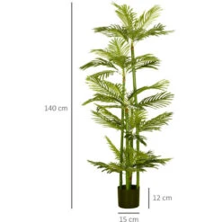 HOMCOM Pianta Artificiale Di Palma Da 140 Cm Con Vaso, Per Interni Ed Esterni, Verde 7 HOMCOM Pianta Artificiale Di Palma Da 140 Cm Con Vaso, Per Interni Ed Esterni, Verde -Vendite VIDAXL 87893232 3