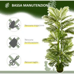 HOMCOM Pianta Artificiale Di Palma Da 140 Cm Con Vaso, Per Interni Ed Esterni, Verde 9 HOMCOM Pianta Artificiale Di Palma Da 140 Cm Con Vaso, Per Interni Ed Esterni, Verde -Vendite VIDAXL 87893232 5