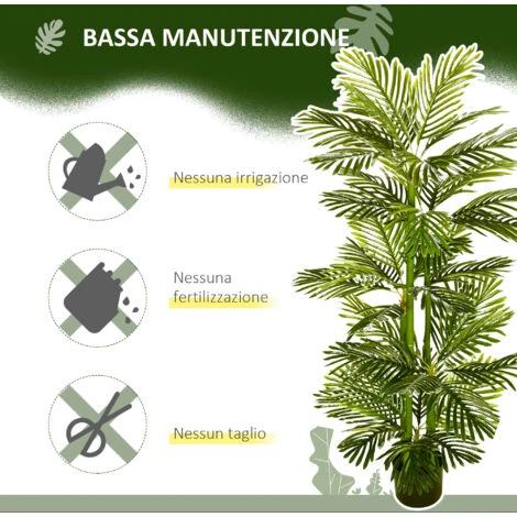 HOMCOM Pianta Artificiale Di Palma Da 140 Cm Con Vaso, Per Interni Ed Esterni, Verde 5 HOMCOM Pianta Artificiale Di Palma Da 140 Cm Con Vaso, Per Interni Ed Esterni, Verde - immagine 5