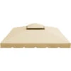 Outsunny Tettuccio Di Ricambio Per Gazebo Da Giardino Con Tetto A 2 Livelli, Copertura In Poliestere Per Gazebo Da 3x3m, Beige
