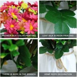 HIASDFLS Piante Finte Da Esterno, Vaso Di Fiori Finto, 1 Pezzo Di Fiori Artificiali Con Vaso, Con Vasi Di Fiori In Plastica, Realistici, Per Soggiorno (10,5 X 17 Cm, Rosa) -Vendite VIDAXL 88132349 3