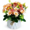 HIASDFLS Piante Finte Da Esterno, Vaso Di Fiori Finto, 1 Pezzo Di Fiori Artificiali Con Vaso, Con Vasi Di Fiori In Plastica, Realistici, Per Soggiorno, Camera Da Letto, Matrimonio (10,5 X 17 Cm, Giall