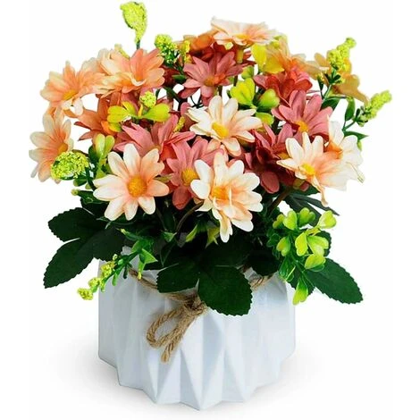 HIASDFLS Piante Finte Da Esterno, Vaso Di Fiori Finto, 1 Pezzo Di Fiori Artificiali Con Vaso, Con Vasi Di Fiori In Plastica, Realistici, Per Soggiorno, Camera Da Letto, Matrimonio (10,5 X 17 Cm, Giall 1 HIASDFLS Piante Finte Da Esterno, Vaso Di Fiori Finto, 1 Pezzo Di Fiori Artificiali Con Vaso, Con Vasi Di Fiori In Plastica, Realistici, Per Soggiorno, Camera Da Letto, Matrimonio (10,5 X 17 Cm, Giall