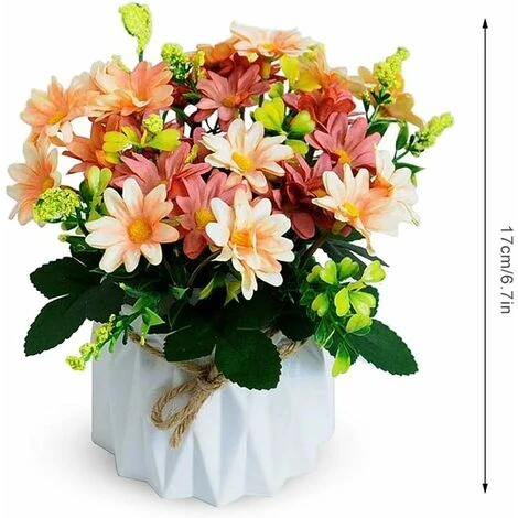 HIASDFLS Piante Finte Da Esterno, Vaso Di Fiori Finto, 1 Pezzo Di Fiori Artificiali Con Vaso, Con Vasi Di Fiori In Plastica, Realistici, Per Soggiorno, Camera Da Letto, Matrimonio (10,5 X 17 Cm, Giall 2 HIASDFLS Piante Finte Da Esterno, Vaso Di Fiori Finto, 1 Pezzo Di Fiori Artificiali Con Vaso, Con Vasi Di Fiori In Plastica, Realistici, Per Soggiorno, Camera Da Letto, Matrimonio (10,5 X 17 Cm, Giall - immagine 2