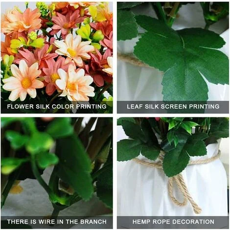 HIASDFLS Piante Finte Da Esterno, Vaso Di Fiori Finto, 1 Pezzo Di Fiori Artificiali Con Vaso, Con Vasi Di Fiori In Plastica, Realistici, Per Soggiorno, Camera Da Letto, Matrimonio (10,5 X 17 Cm, Giall 3 HIASDFLS Piante Finte Da Esterno, Vaso Di Fiori Finto, 1 Pezzo Di Fiori Artificiali Con Vaso, Con Vasi Di Fiori In Plastica, Realistici, Per Soggiorno, Camera Da Letto, Matrimonio (10,5 X 17 Cm, Giall - immagine 3