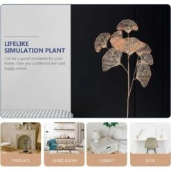 2pcs Foglie Artificiali Steli Ginkgo Finto Foglie Cave Raccoglie Piante In Plastica Rami Mazzi Composizione Floreale Per Vaso Da Matrimonio Decorazioni Per Ufficio E Casa Arancione -Vendite VIDAXL 88941448 5