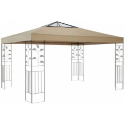 Tetto Di Ricambio Con Finestra Trasparente In Alto Per Gazebo Nella Misura 3x3 Beige