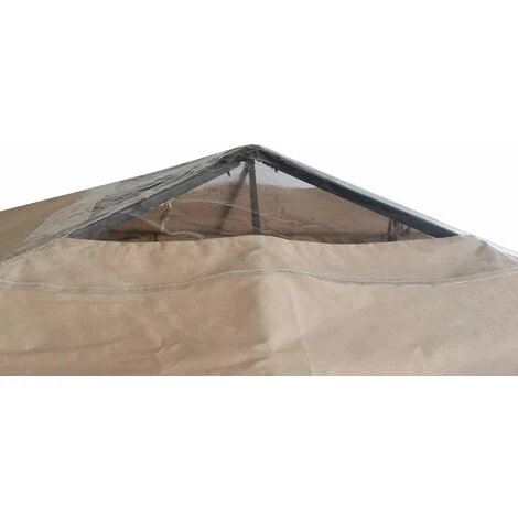 Tetto Di Ricambio Con Finestra Trasparente In Alto Per Gazebo Nella Misura 3x3 Beige 4 Tetto Di Ricambio Con Finestra Trasparente In Alto Per Gazebo Nella Misura 3x3 Beige - immagine 4