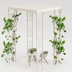 Gazebo Pergola Giardino Sostegno Rampicanti In Ferro Grande Arco Da Giardino Per Matrimonio 180x270cm -Vendite VIDAXL 90384647 4