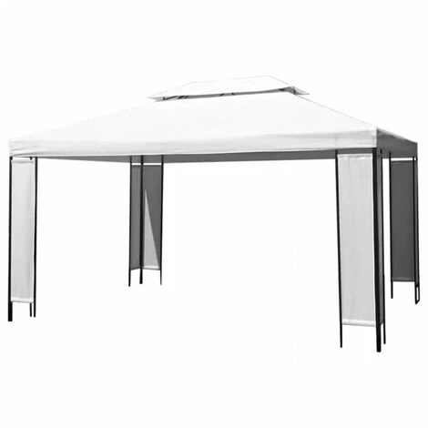 VIDAXL Gazebo Con Stringa Di Luci Led Bianco 3x4 M 3 VIDAXL Gazebo Con Stringa Di Luci Led Bianco 3x4 M - immagine 3